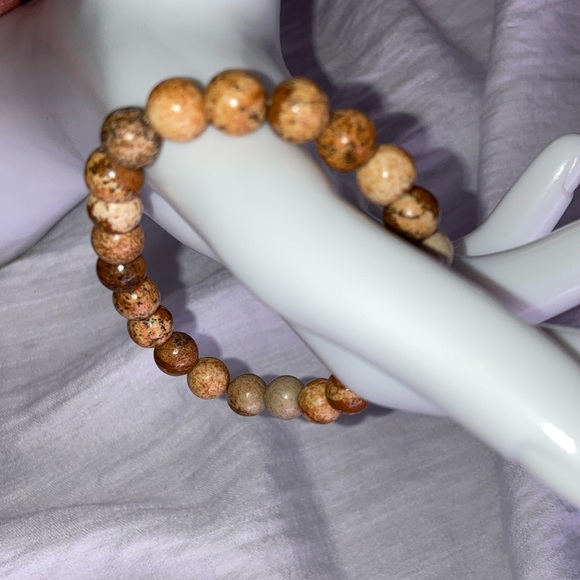 NWOT Bracelet Stretch Women’s Tan Stones - Picture 5 of 7